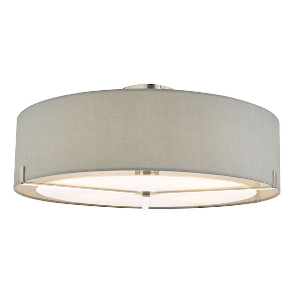 Dar Santino 3 Light Semi Flush Satin Chrome With Grey Shade – from Amos Lighting + Home