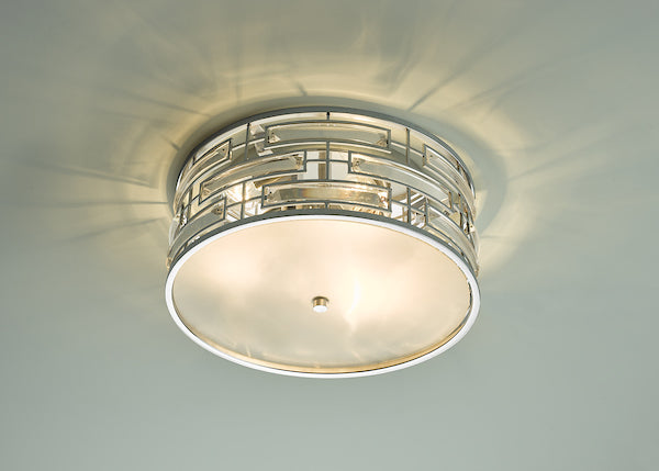 Dar Seville Flush Ceiling Light Polished Chrome Crystal – from Amos Lighting + Home