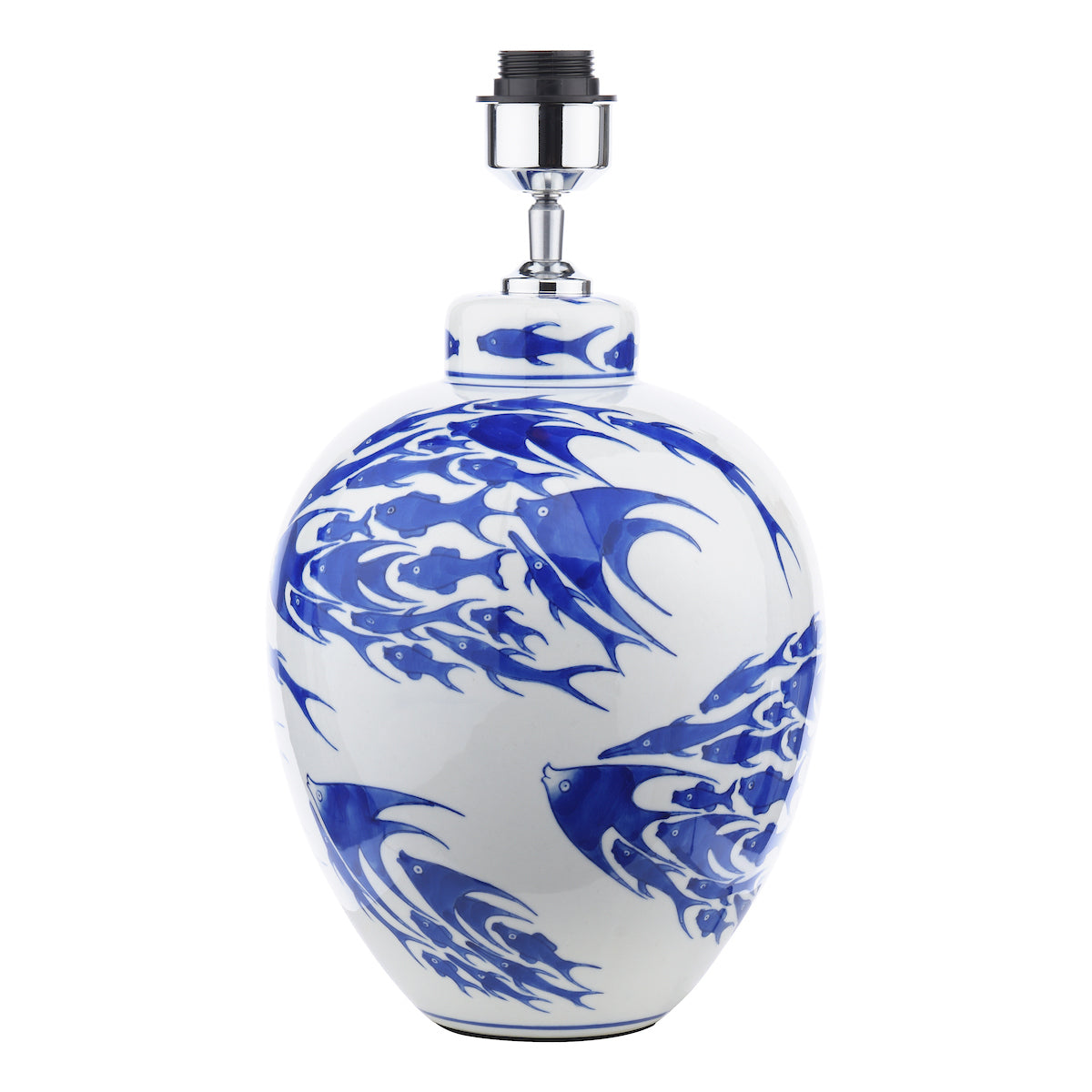 Dar Simone Ceramic Table Lamp Blue & White Fish Pattern Base Only – from Amos Lighting + Home
