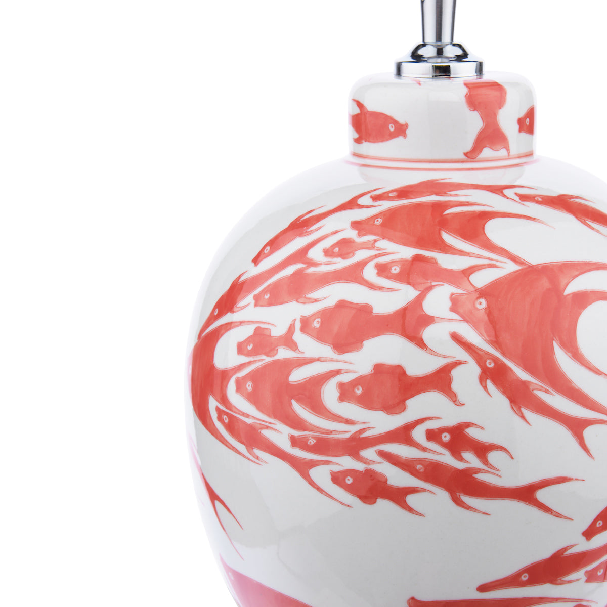 Dar Simone Ceramic Table Lamp Coral & White Fish Pattern Base Only – from Amos Lighting + Home