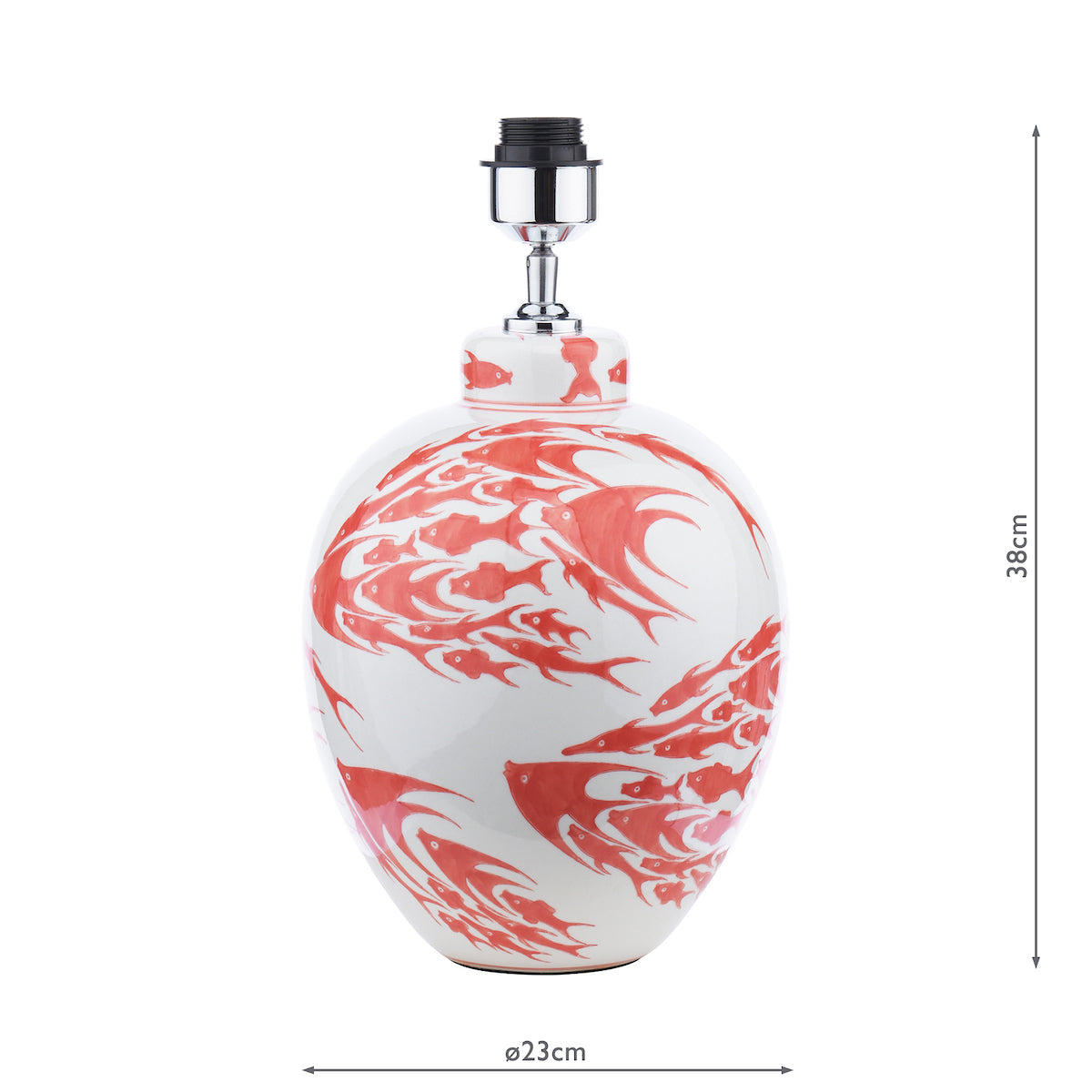 Dar Simone Ceramic Table Lamp Coral & White Fish Pattern Base Only – from Amos Lighting + Home