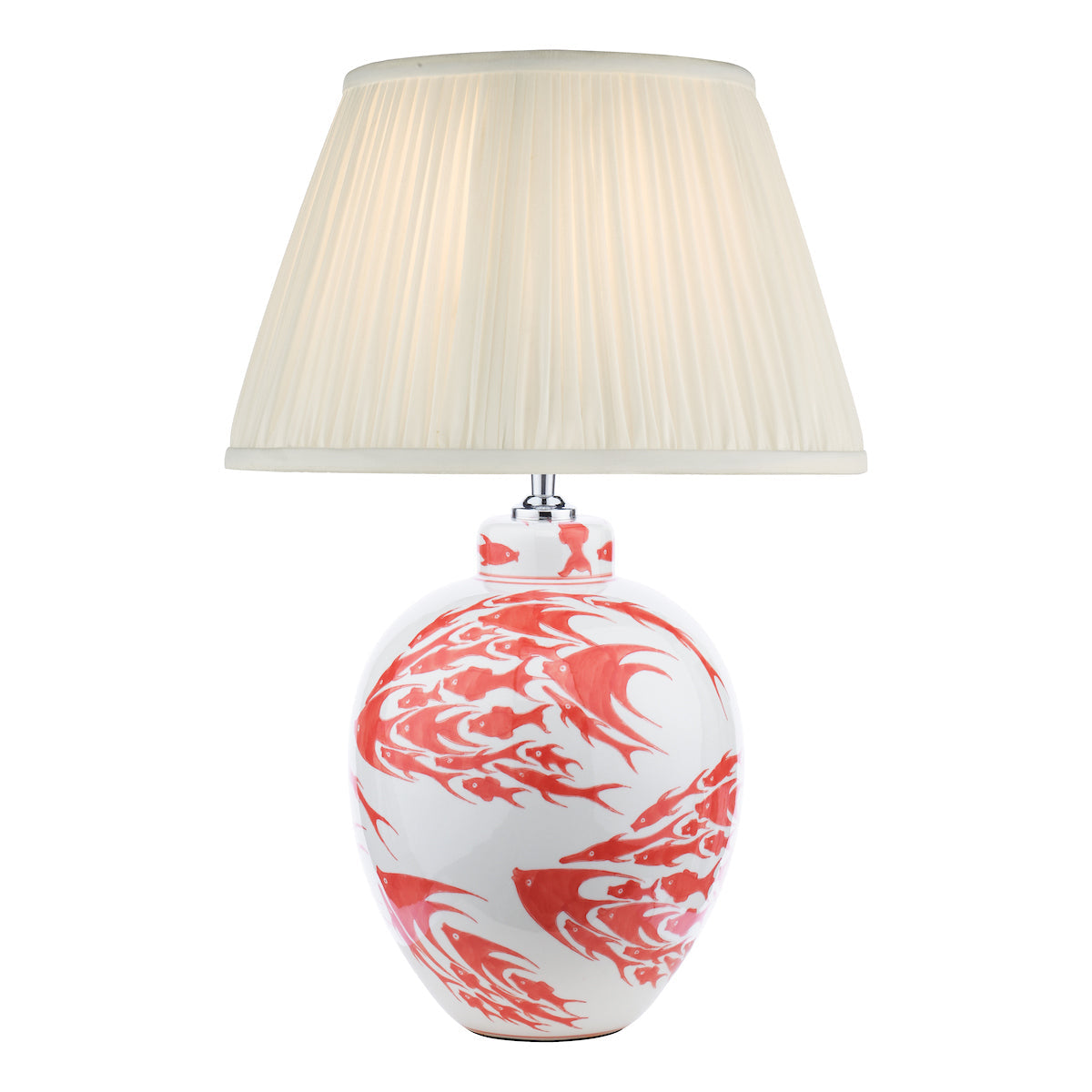 Dar Simone Ceramic Table Lamp Coral & White Fish Pattern Base Only – from Amos Lighting + Home