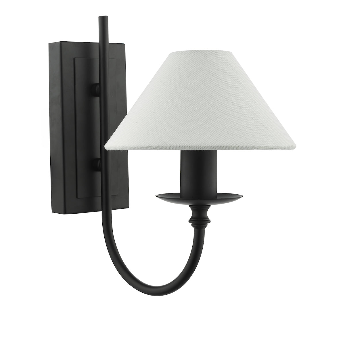 Dar Sivan Plugged Wall Light Matt Black With Shade – from Amos Lighting + Home