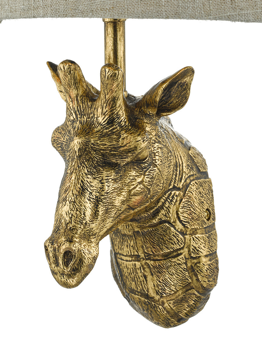 Dar Sophie Giraffe Wall Light Gold with Natural Linen Shade – from Amos Lighting + Home