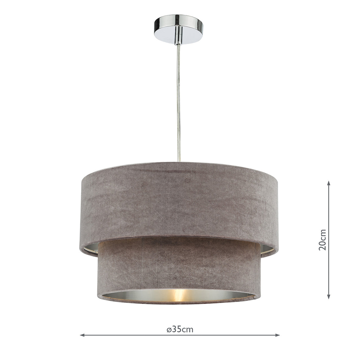 Dar Suvan Easy Fit Tired Velvet Shade Mink With Silver Lining – from Amos Lighting + Home