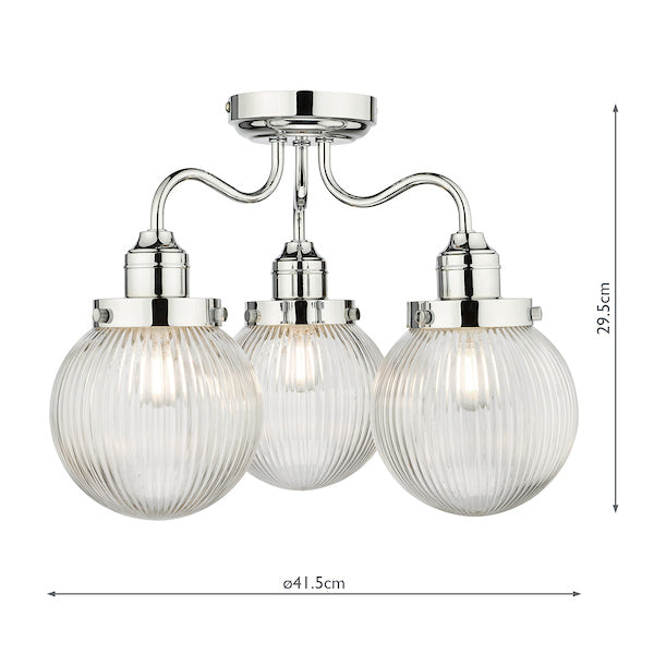 Dar Tamara Bathroom Semi Flush Light, Chrome IP44 – from Amos Lighting + Home