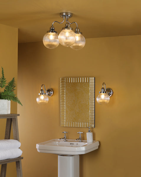 Dar Tamara Bathroom Semi Flush Light, Chrome IP44 – from Amos Lighting + Home