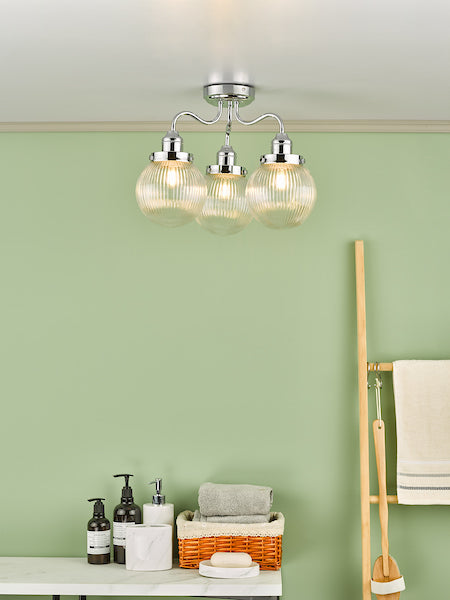 Dar Tamara Bathroom Semi Flush Light, Chrome IP44 – from Amos Lighting + Home