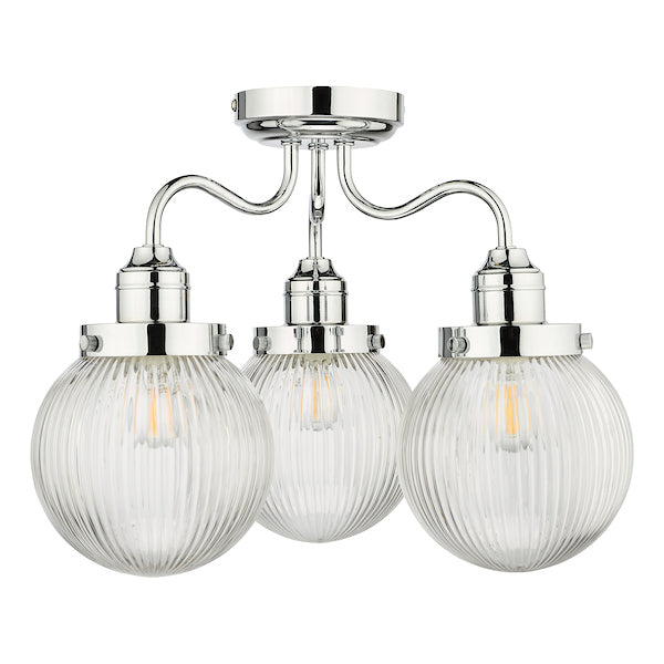 Dar Tamara Bathroom Semi Flush Light, Chrome IP44 – from Amos Lighting + Home