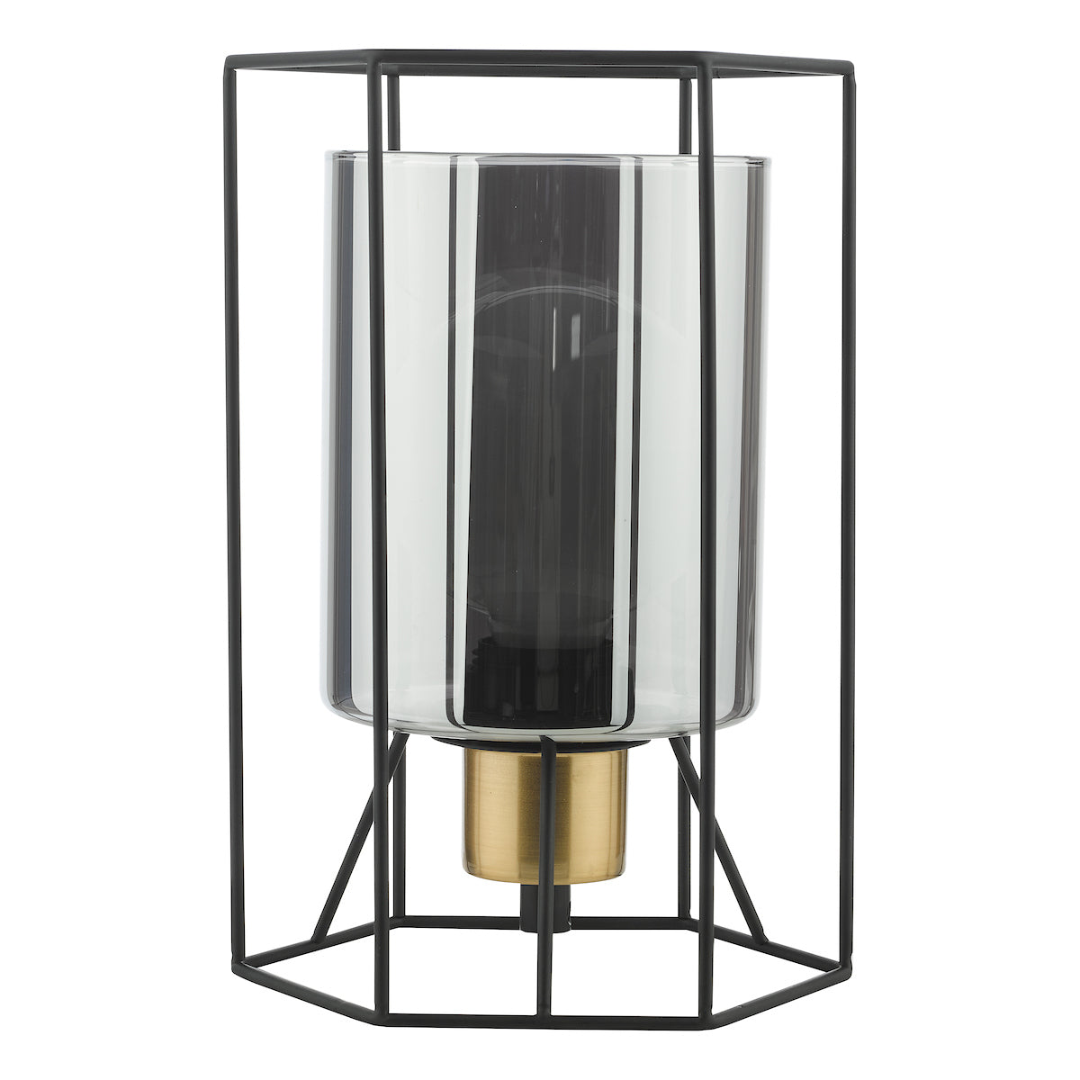 Dar Tatum Table Lamp Matt Black and Smoked Glass – from Amos Lighting + Home