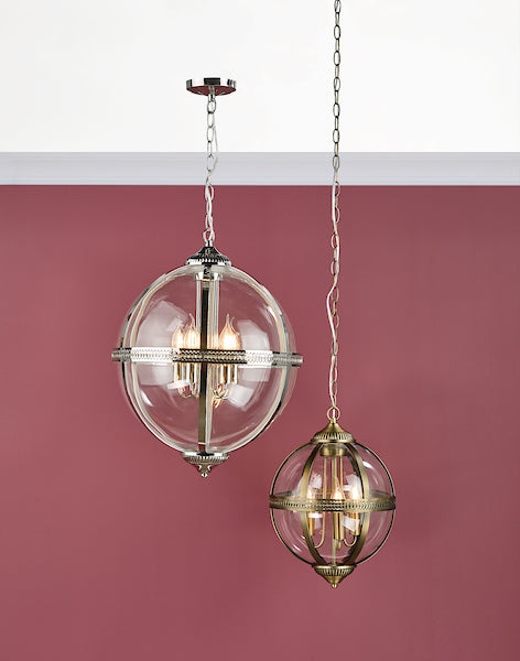 Dar Vanessa 3 Light Lantern Antique Brass & Glass – from Amos Lighting + Home