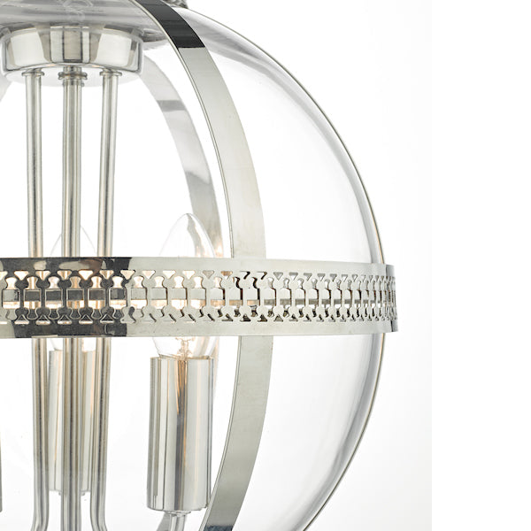 Dar Vanessa 3 Light Lantern Polished Nickel & Glass – from Amos Lighting + Home