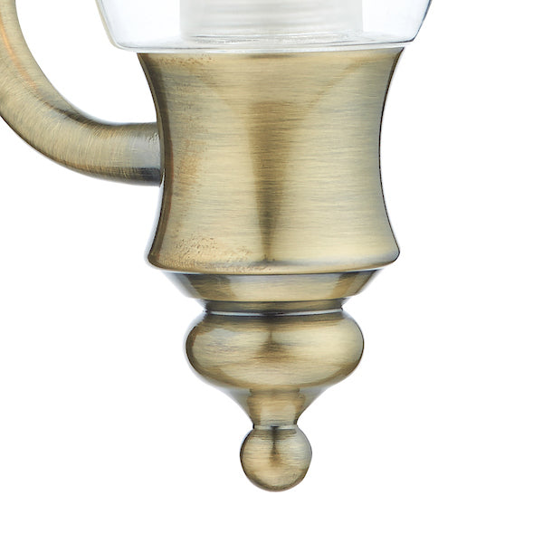 Dar Vestry 1 Light Bathroom Wall Bracket, Antique Brass IP44 – from Amos Lighting + Home