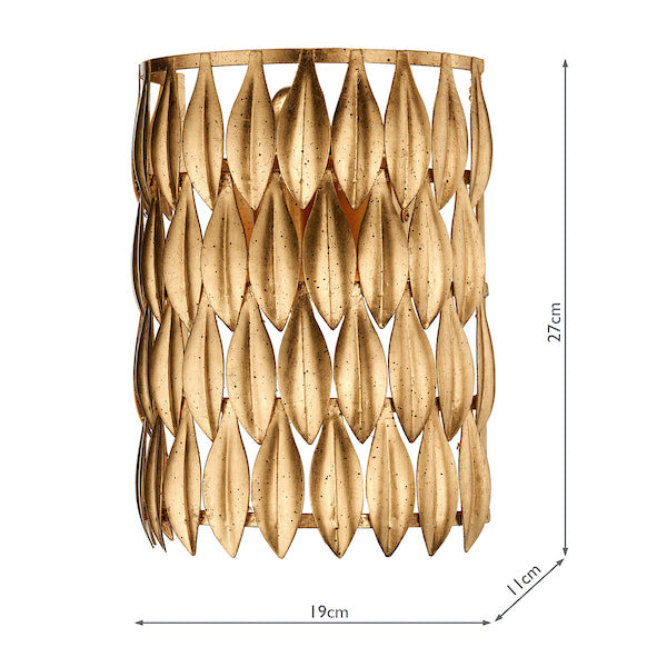 Dar Volcano 1 Light Wall Bracket Gold – from Amos Lighting + Home