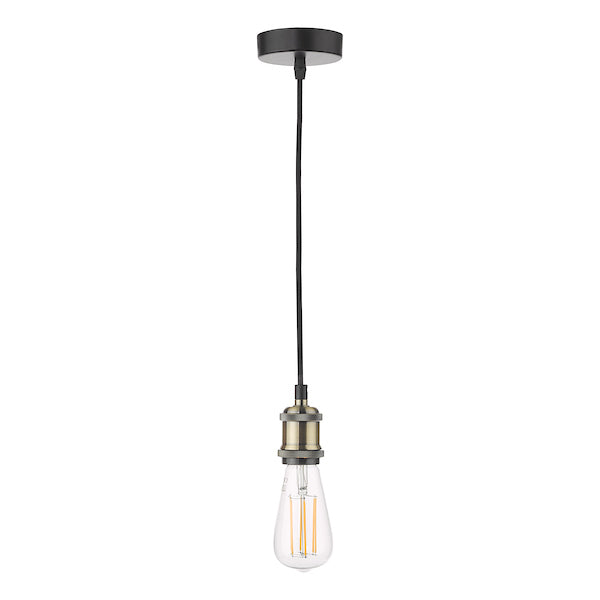 Dar Waco Single Suspension Black with Antique Brass – from Amos Lighting + Home