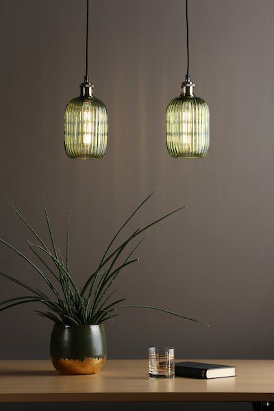 Dar Waco Single Suspension Black with Antique Brass – from Amos Lighting + Home