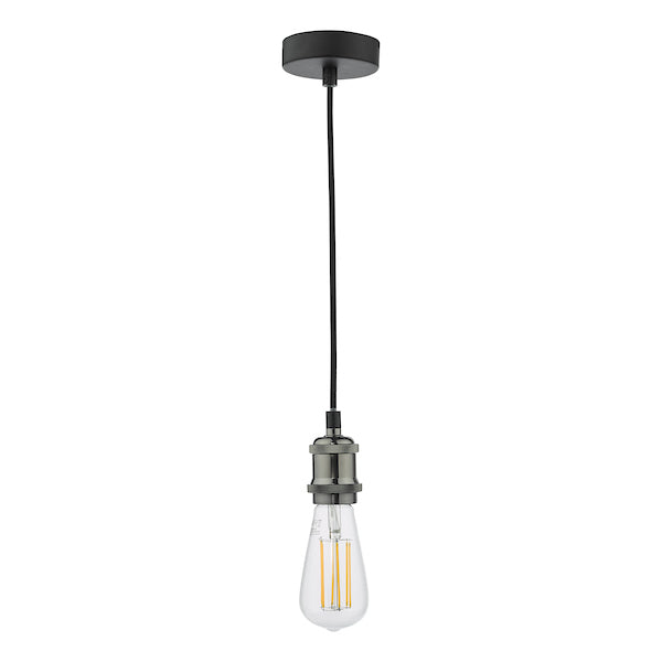 Dar Waco Single Suspension Black with Brushed Chrome – from Amos Lighting + Home