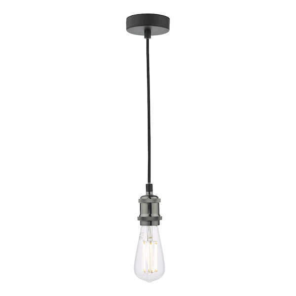 Dar Waco Single Suspension Black with Brushed Chrome – from Amos Lighting + Home