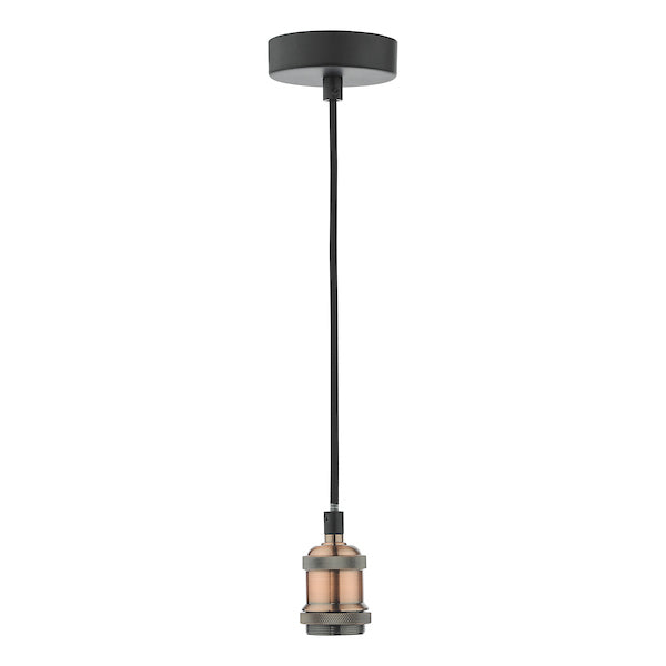 Dar Waco Single Suspension Black with Copper – from Amos Lighting + Home
