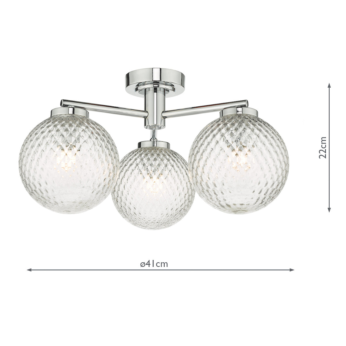 Dar Wayne Bathroom 3 Light Semi Flush Ceiling Light – from Amos Lighting + Home