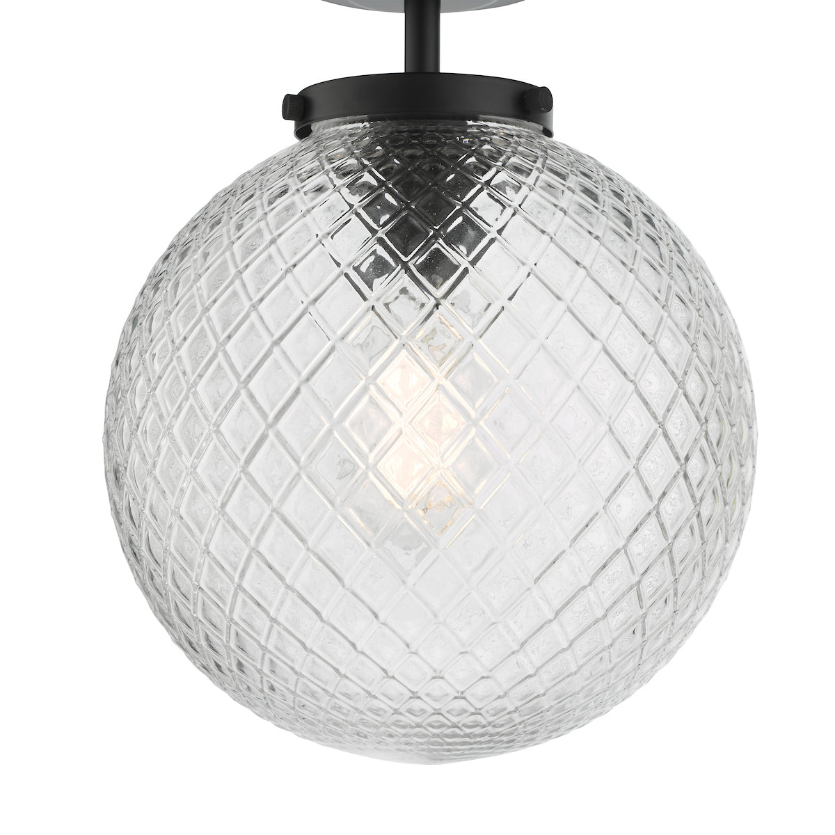 Dar Wayne Bathroom Semi Flush Matt Black Opal Glass IP44 – from Amos Lighting + Home