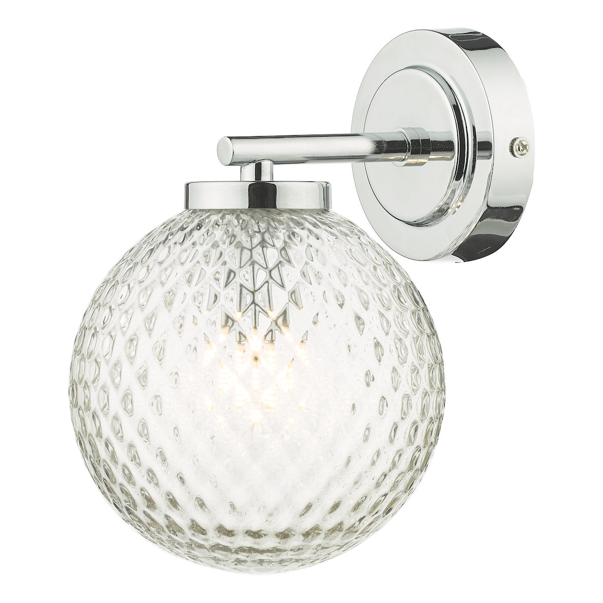 Dar Wayne Bathroom Wall Light Polished Chrome Glass IP44 – from Amos Lighting + Home