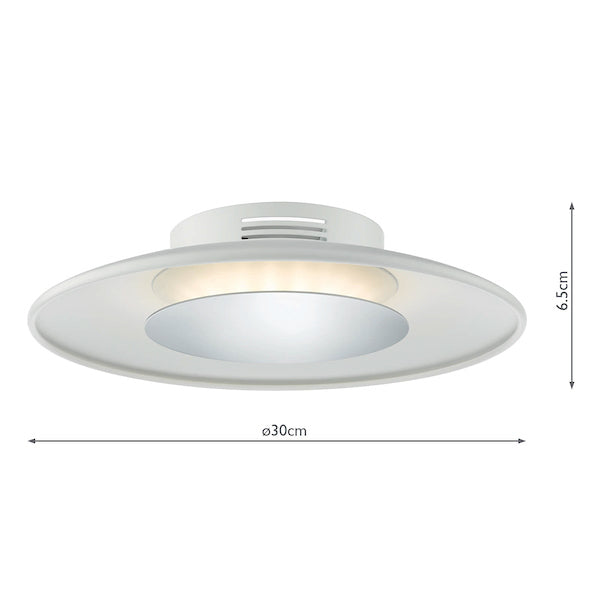 Dar Worcester Small Flush White & Polished Chrome LED – from Amos Lighting + Home