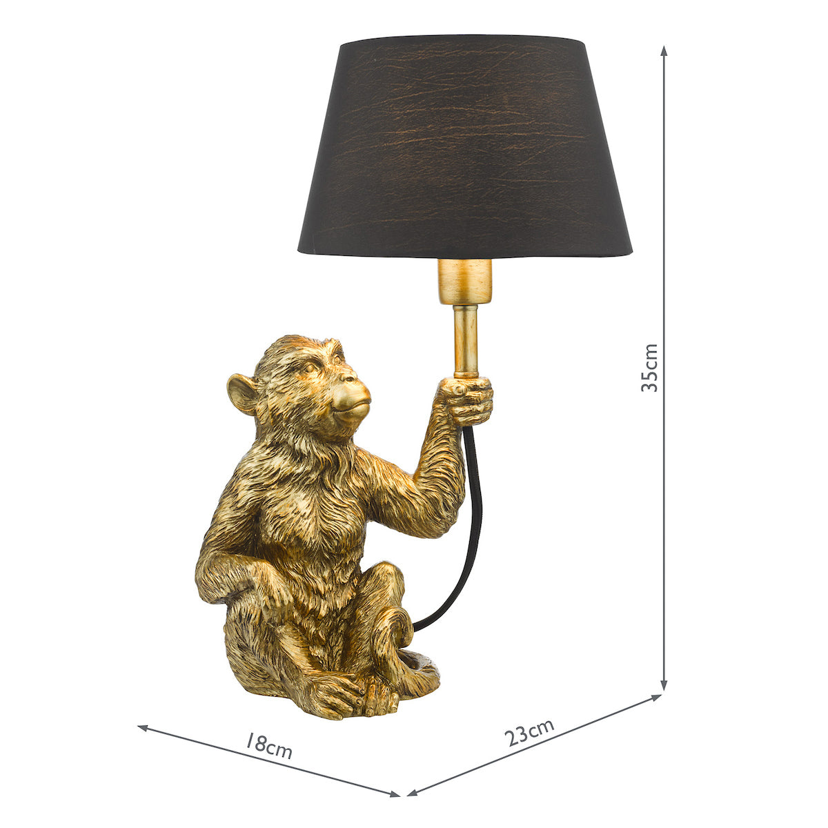 Dar Zira Monkey Table Lamp Gold With Shade – from Amos Lighting + Home