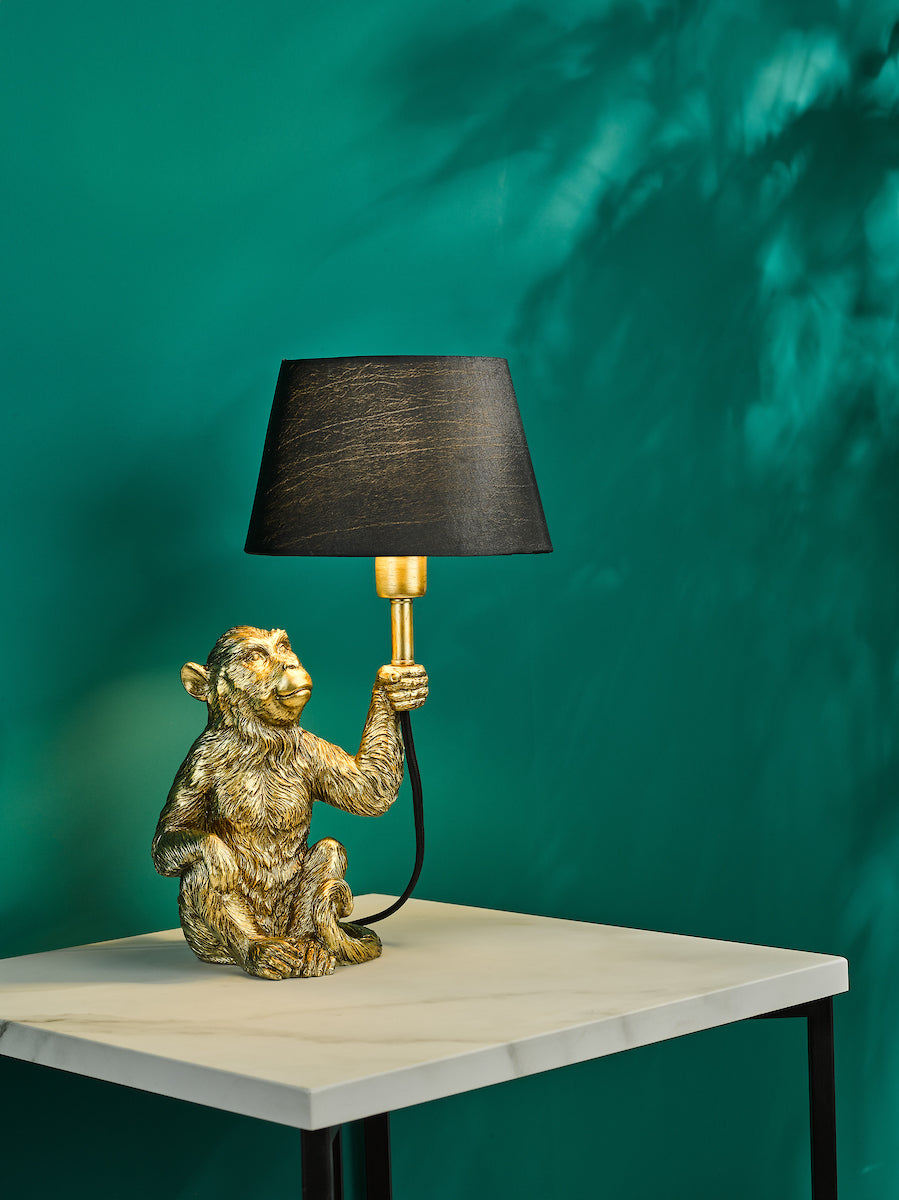 Dar Zira Monkey Table Lamp Gold With Shade – from Amos Lighting + Home
