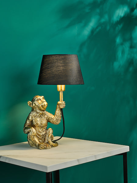 Dar Zira Monkey Table Lamp Gold With Shade – from Amos Lighting + Home
