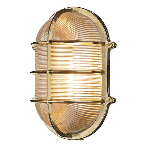 David Hunt Admiral Large Oval Bulkhead Brass IP64 – from Amos Lighting + Home