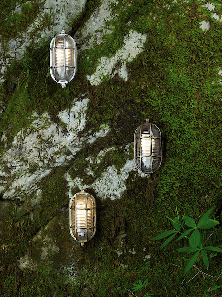 David Hunt Admiral Small Oval Bulkhead Antique Brass Wall Light IP64 – from Amos Lighting + Home