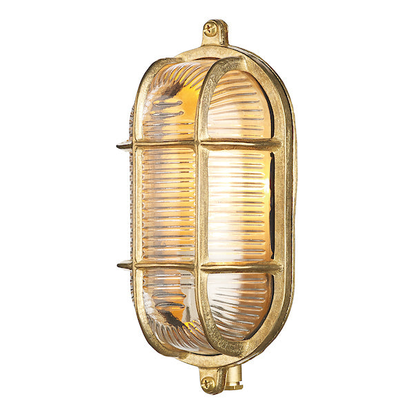 David Hunt Admiral Small Oval Bulkhead Brass Wall Light IP64 – from Amos Lighting + Home