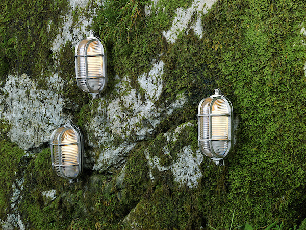 David Hunt Admiral Small Oval Bulkhead Nickel Wall Light IP64 – from Amos Lighting + Home