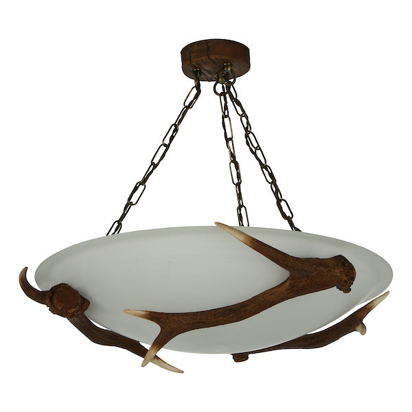 David Hunt Antler 3 Light Pendant with Alabaster Glass – from Amos Lighting + Home