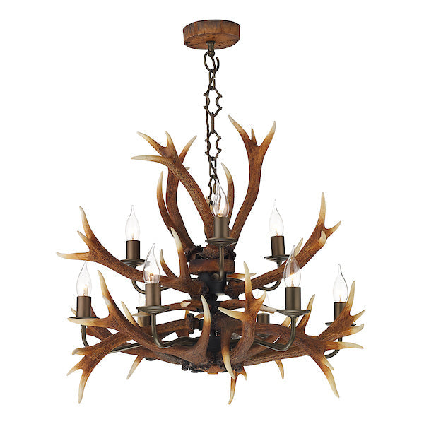 David Hunt Antler 9 Light Pendant, Highland Rustic – from Amos Lighting + Home