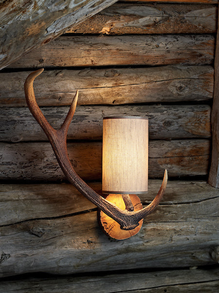 David Hunt Antler Rustic Left Hand Wall Light, Complete with Shade – from Amos Lighting + Home