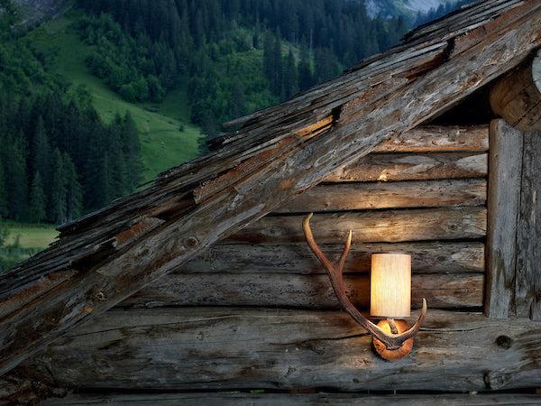 David Hunt Antler Rustic Left Hand Wall Light, Complete with Shade – from Amos Lighting + Home