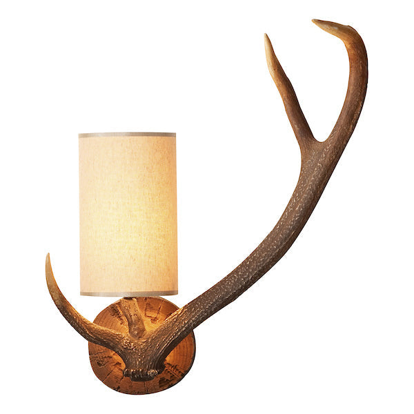 David Hunt Antler Rustic Right Hand Wall Light, Complete with Shade – from Amos Lighting + Home