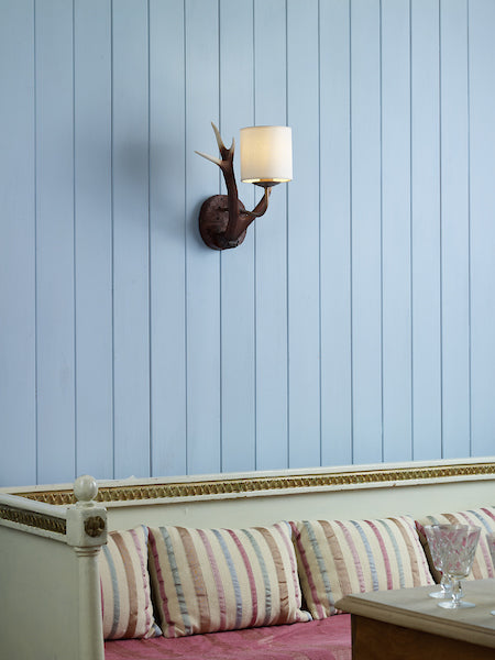 David Hunt Antler Rustic Small Wall Light, Complete with Shade – from Amos Lighting + Home