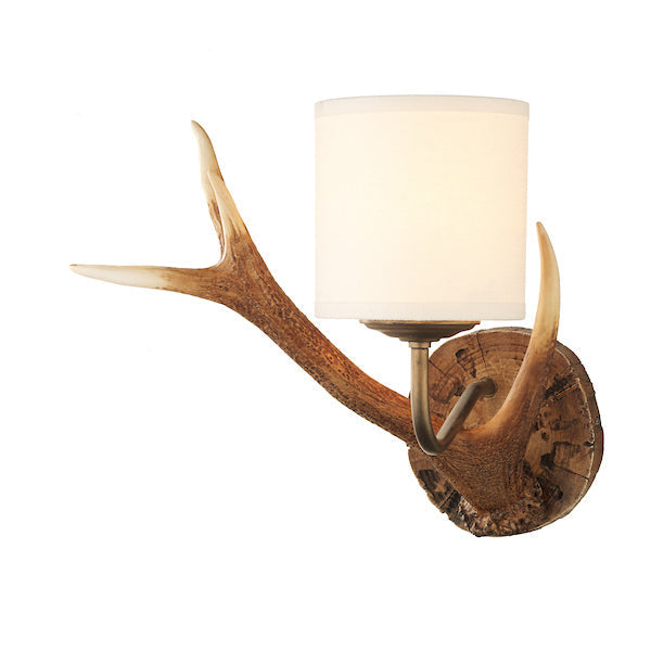 David Hunt Antler Rustic Small Wall Light, Complete with Shade – from Amos Lighting + Home