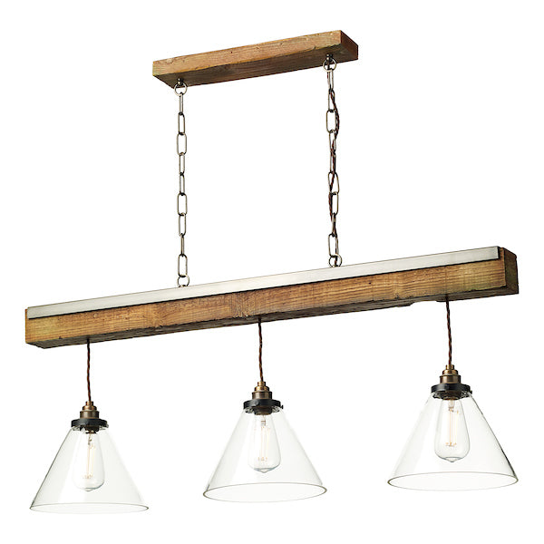 David Hunt Aspen 3 Light Bar Pendant Wood Effect – from Amos Lighting + Home