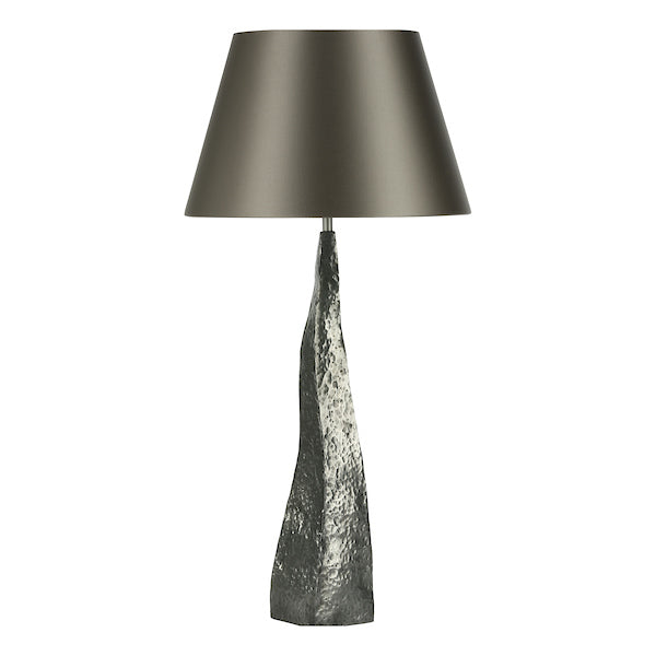 David Hunt Aztec Table Lamp Base Hammered Pewter – from Amos Lighting + Home