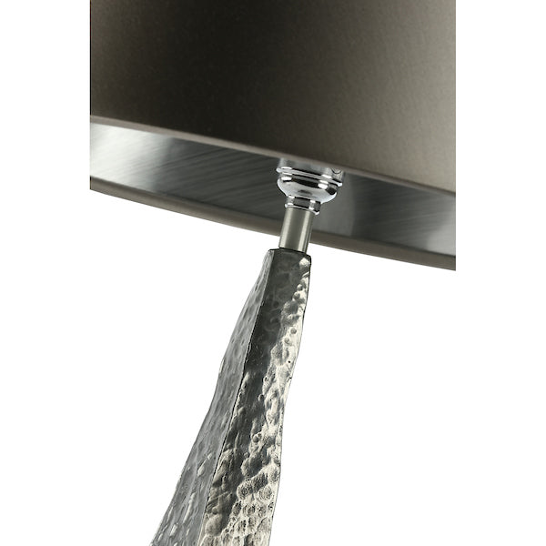 David Hunt Aztec Table Lamp Base Hammered Pewter – from Amos Lighting + Home