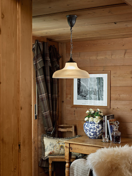 David Hunt Badger Bronze Pendant and Alabaster Effect Glass – from Amos Lighting + Home