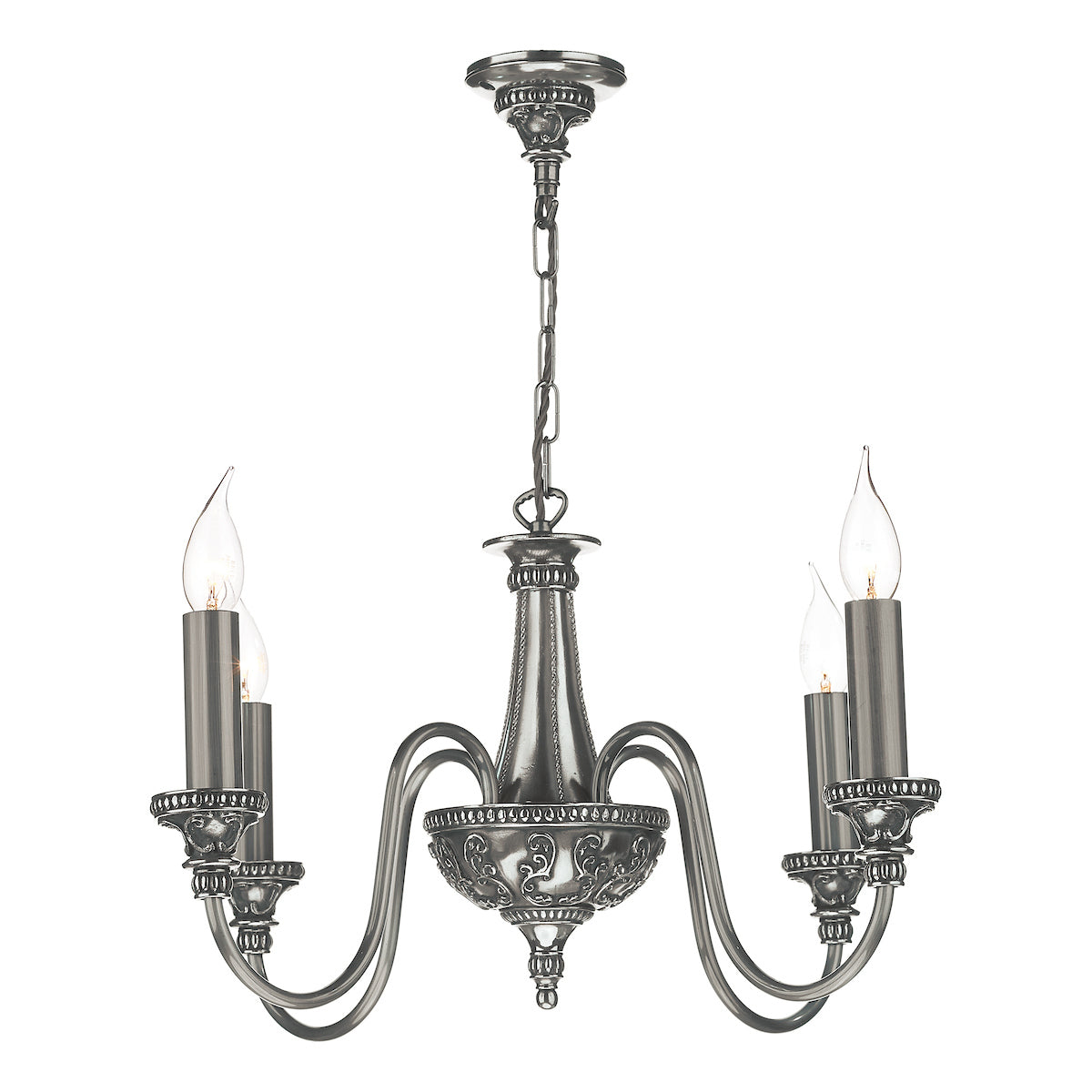 David Hunt Bailey 4 Light Chandelier Pewter – from Amos Lighting + Home