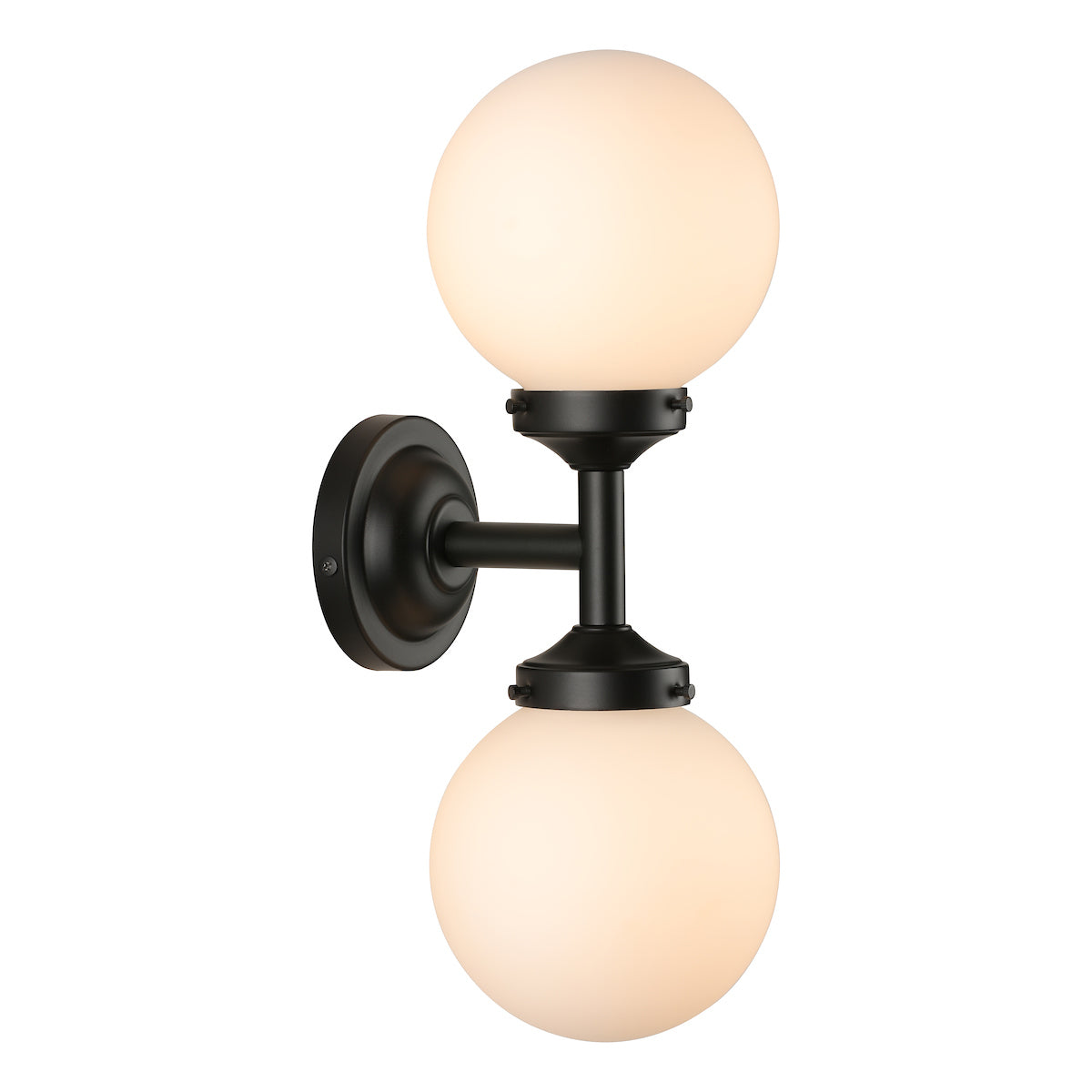 David Hunt Buckley Double Bathroom Wall Light Black – from Amos Lighting + Home