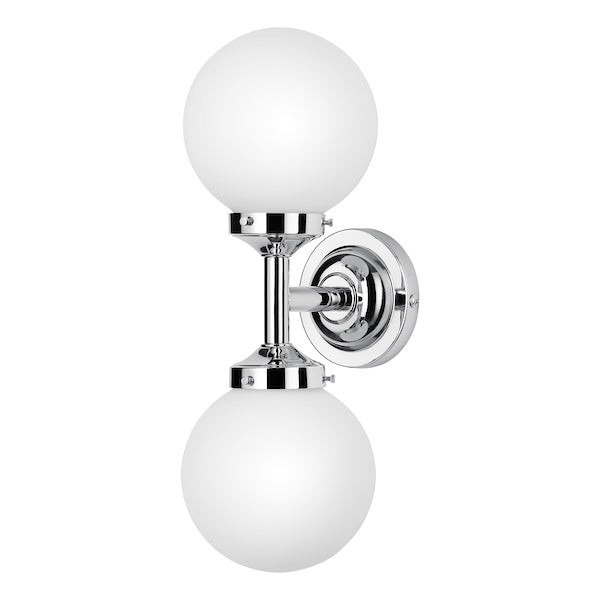 David Hunt Buckley Double Bathroom Wall Light Polished Chrome IP44 – from Amos Lighting + Home