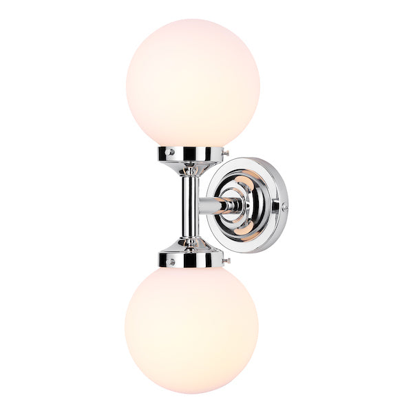 David Hunt Buckley Double Bathroom Wall Light Polished Chrome IP44 – from Amos Lighting + Home