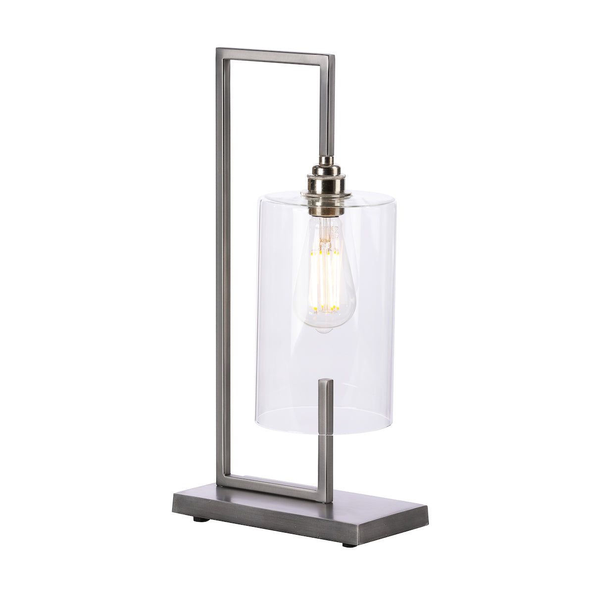 David Hunt Bushwick Table Lamp Satin Chrome – from Amos Lighting + Home